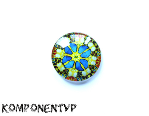 Skleněný kabošon Mandala, 30 mm
