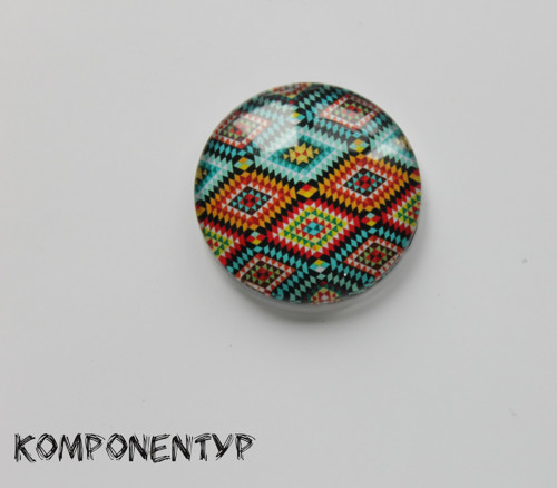 Skleněný kabošon Mandala, 30 mm