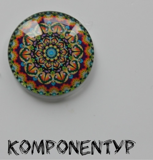 Skleněný kabošon Mandala, 30 mm