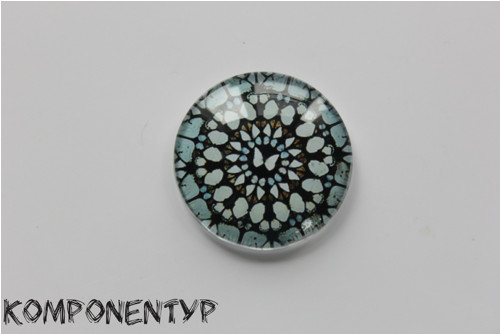 Skleněný kabošon Mandala, 30 mm — foto 1