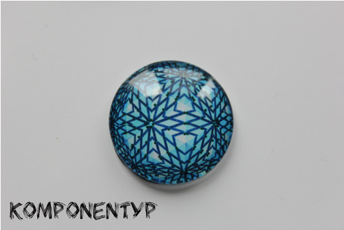 Skleněný kabošon Mandala, 30 mm