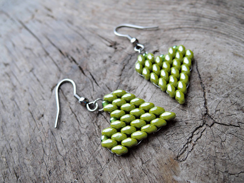 Náušnice Mini Hearts "Olive" — foto 1