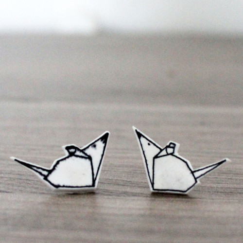 Náušnice: Origami myšičky (II. jakost) — foto 1