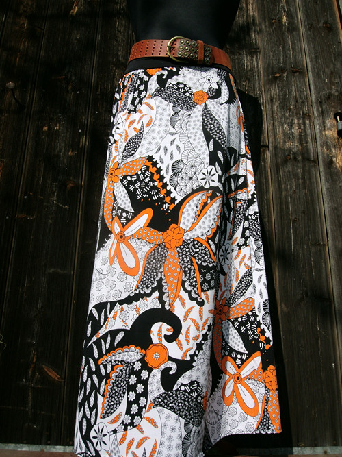 Halabala Orange flowerïn - maxi sukně — foto 1