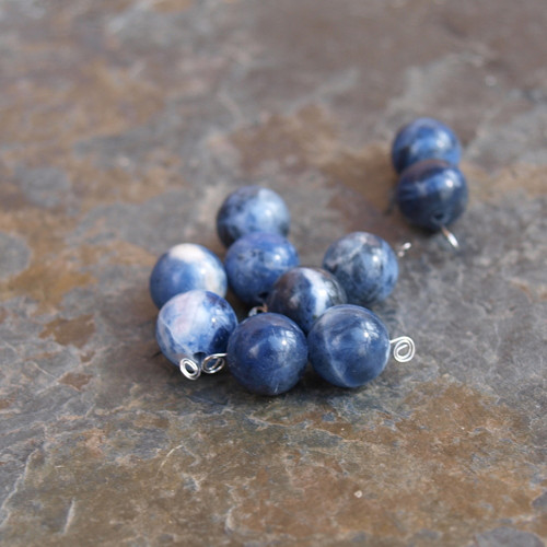 Sodalit, pár korálků 0,8cm
