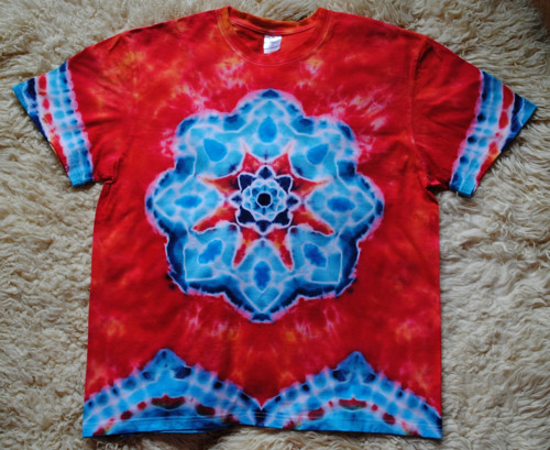 Batikované tričko - Tyrkysová mandala
