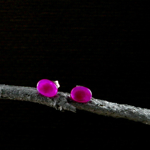 Náušnice Fuchsiové acháty — foto 1