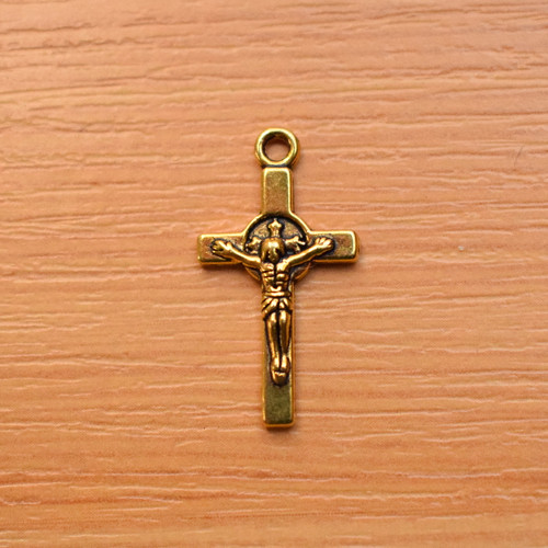Křížek - starozlato -12mm x 23mm