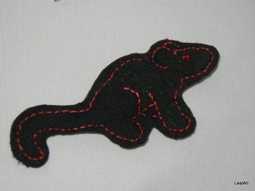 Myška/potkánek - talisman/brož KŮŽE
