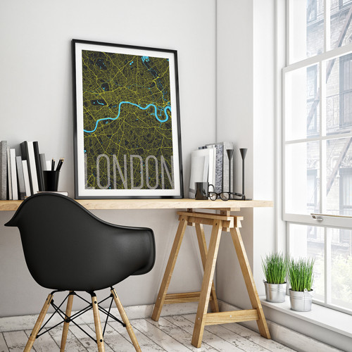 LONDÝN, 50x70cm, elegantní, černý — foto 1