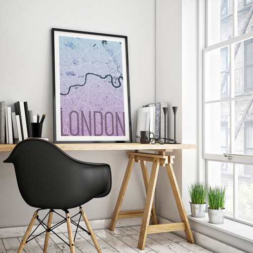 LONDÝN, 50x70cm, elegantní, modro-fialový