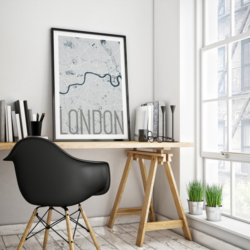 LONDÝN, 50x70cm, elegantní, světle modrý