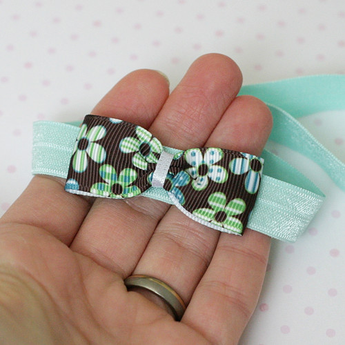 Čelenka pro newborn - hnědá s kytičkami — foto 1