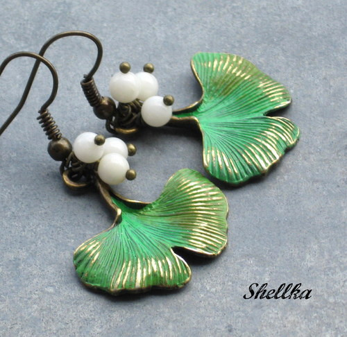Náušnice s ginko listy 2 — foto 1