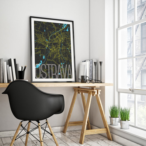 OSTRAVA, 50x70cm, elegantní, černá — foto 1