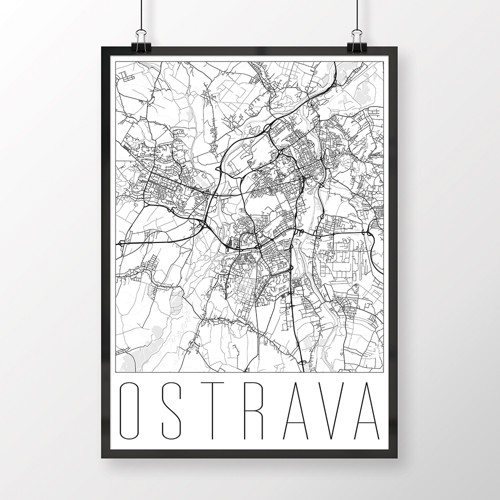 OSTRAVA, 50x70cm, moderní, bílá