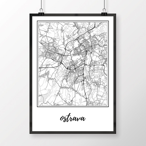 OSTRAVA, 50x70cm, klasická, bílá — foto 1