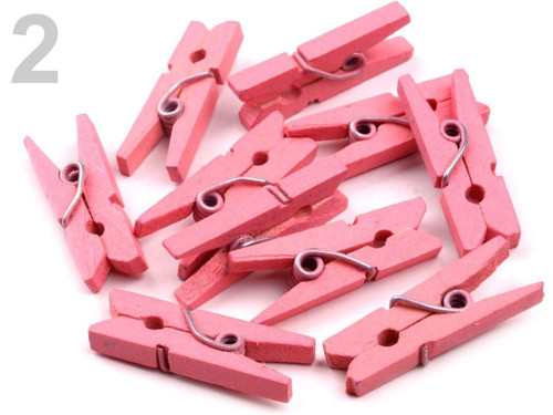 Kolíček barevný 7x25mm (10ks) - růžová