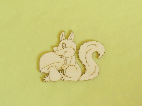 Výsek veverka s houbou - 9,5x8cm