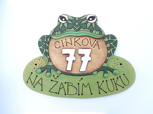 Keramická cedulka - na obj. - žabička — foto 1