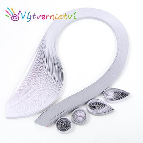 Šedo-bílé tónované proužky na quilling