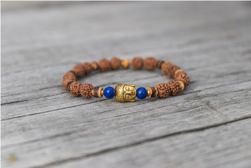 Buddha náramek - rudraksha, kokos, — foto 1