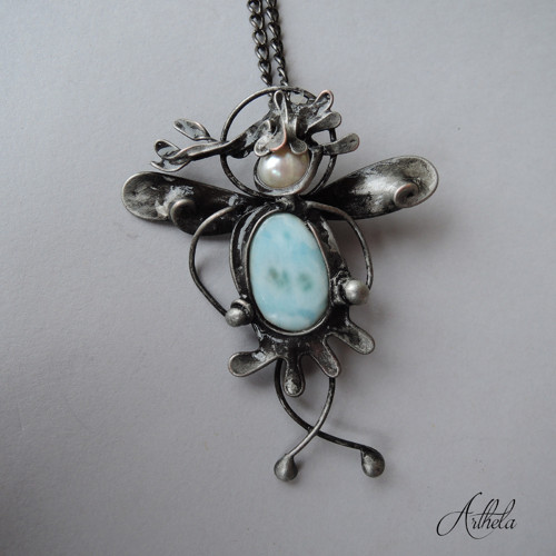 Strážníček rozcuchánek - larimar, říční perla — foto 1