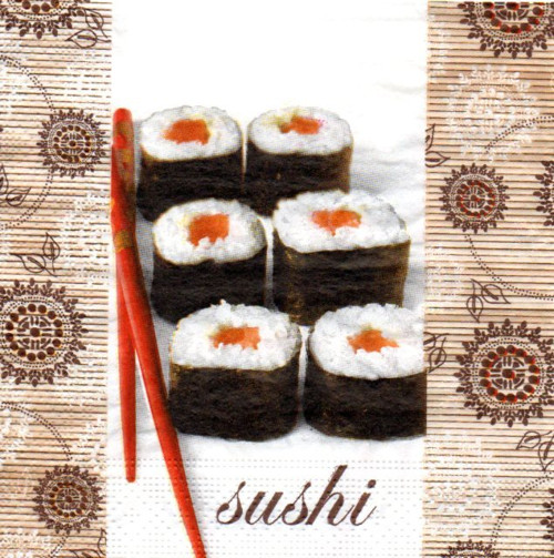 Papírový ubrousek,sushi,hůlky,2ks