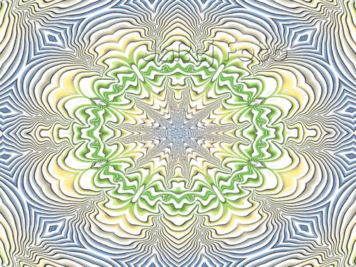 Modro-žluto-zelená mandala