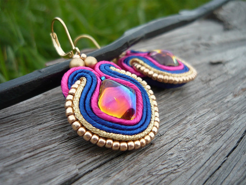 Soutache náušnice Magic Kleopatra — foto 1