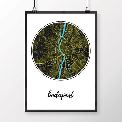 BUDAPEŠŤ, 50x70cm, kulatá, černá — foto 1