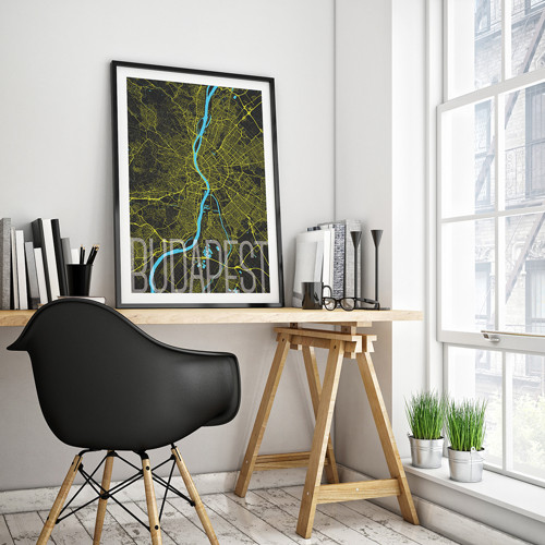 BUDAPEŠŤ, 50x70cm, elegantní, černá — foto 1