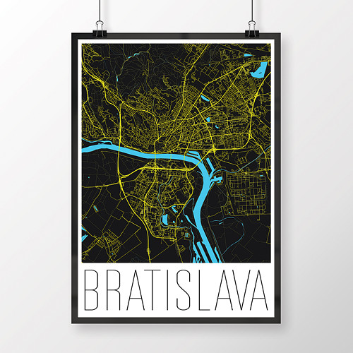 BRATISLAVA, 50x70cm, moderní, černá — foto 1