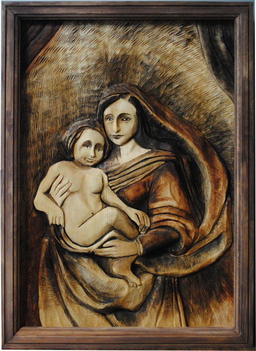 Marie s Ježíškem, Reliéf do dřeva /originál Dlabal