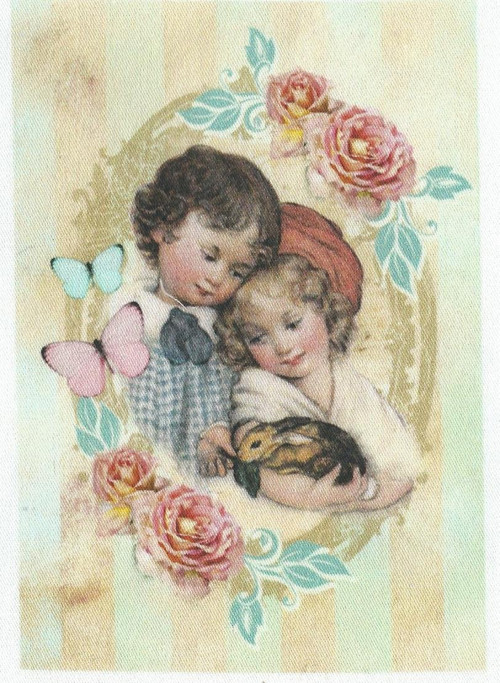 Bavlněná látka - panel 9 x 13,5 cm