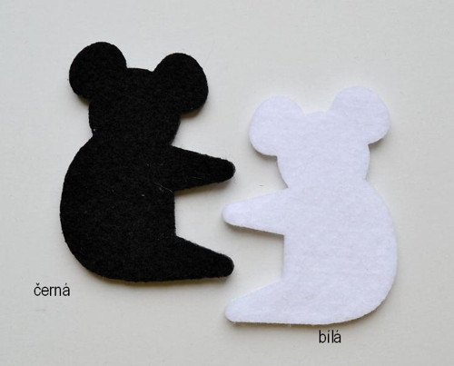 Výsek z plsti - panda bílá — foto 1