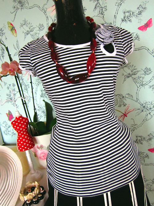 Top black&white stripes — foto 1