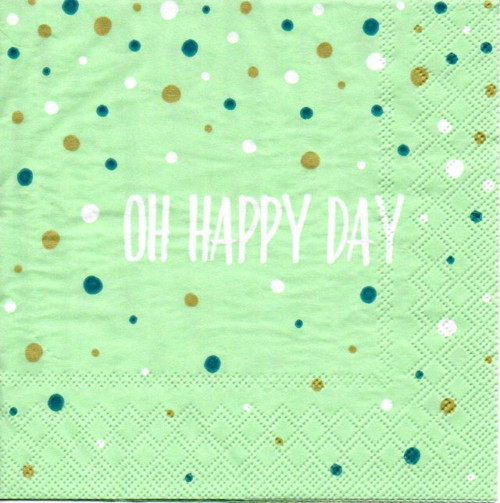 Papírový ubrousek,Oh happy day,puntíky,2 kusy