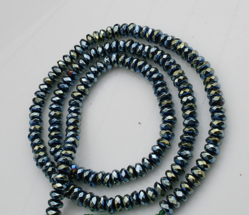 Pokovený hematit zelený 4x1,8mm