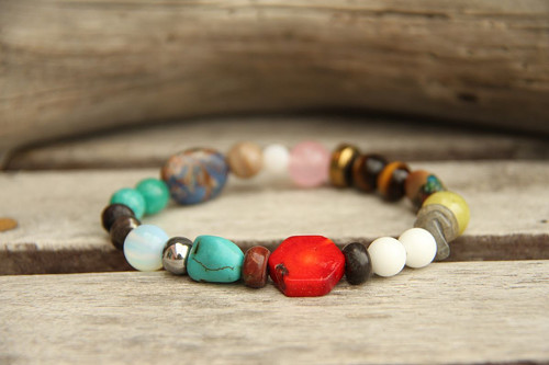 Boho náramok z minerálov mix — foto 1