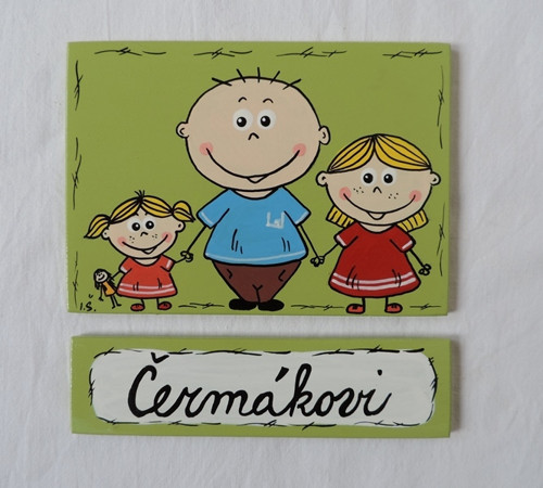 Cedulka na dveře-rodina s holčičkou
