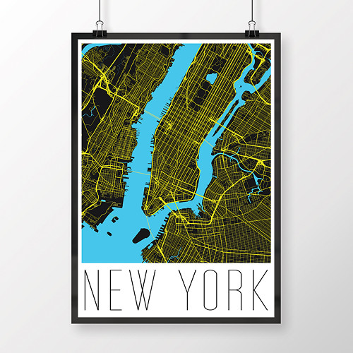 NEW YORK, 50x70cm, moderní, černý