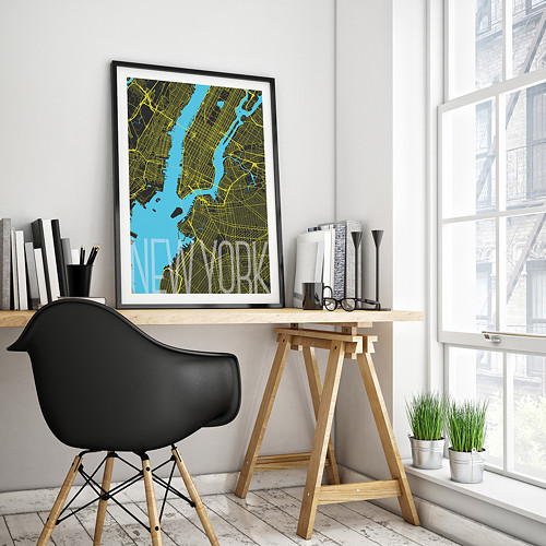 NEW YORK, 50x70cm, elegantní, černý