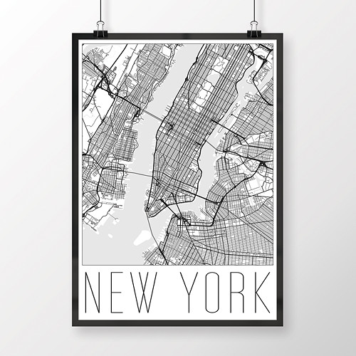 NEW YORK, 50x70cm, moderní, bílý