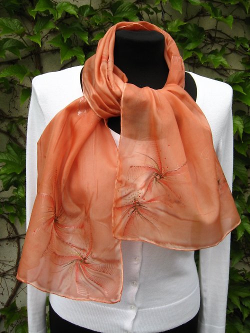 EVEMODE hedvábný šál "Copper" — foto 1