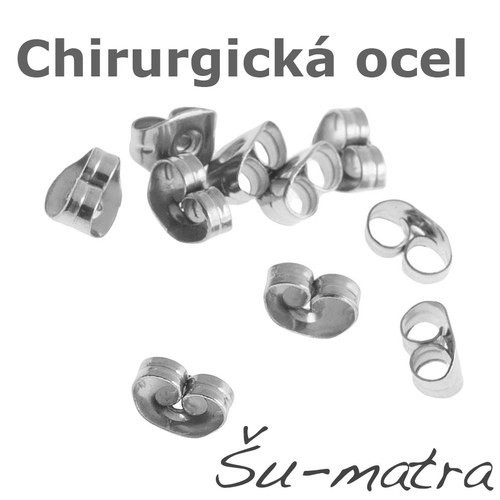 Náušnicové zarážky z chirurgické oceli (1000 ks)