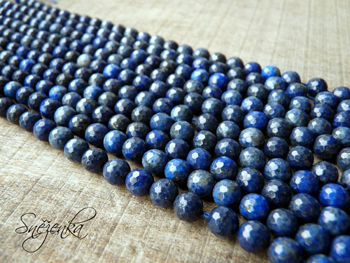 Lapis lazuli broušená kulička 6 mm, 2 ks