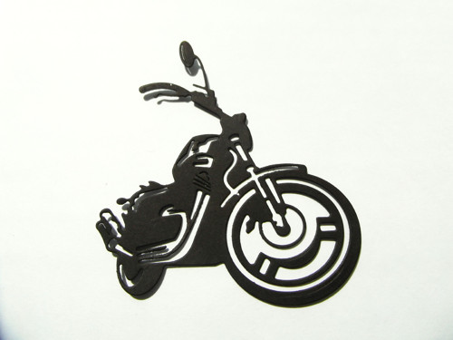 Papírový výsek - motorka - harley