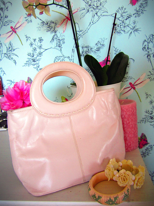 Vintage kabelka powder pink — foto 1