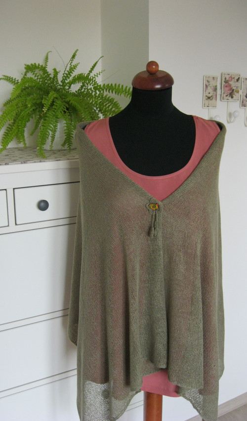Pléd přes ramena - khaki — foto 1